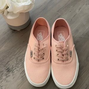 Vans - women’s size 5, peach woven material